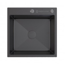 Мойка нерж. 50*50*22 (3,0) с сифоном.Темный графит RADO LUXE 5050
