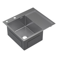 Мойка нерж. 58*51*22 (3,0) SWIFT SATIN PRODIGY левая + коландер